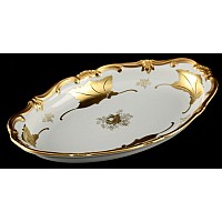 Селедочница 23см Weimar Porzellan Кленовый лист белый
