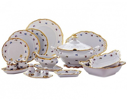 Сервиз столовый Мейсенский цветок Weimar Porzellan на 12 персон 49 предметов