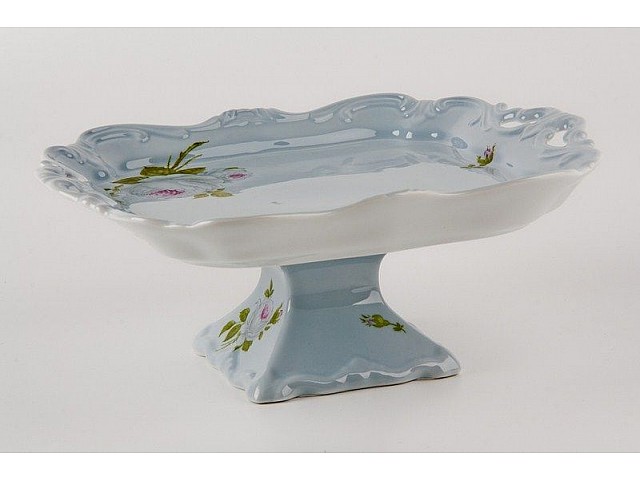 Блюдо квадратное 21см на ножке Weimar Porzellan Алвин голубой