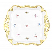 Блюдо квадратное 21см Weimar Porzellan Мейсенский цветок