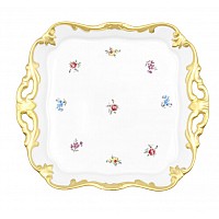 Блюдо квадратное 21см Weimar Porzellan Мейсенский цветок