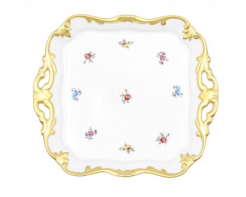 Блюдо квадратное 21см Weimar Porzellan Мейсенский цветок