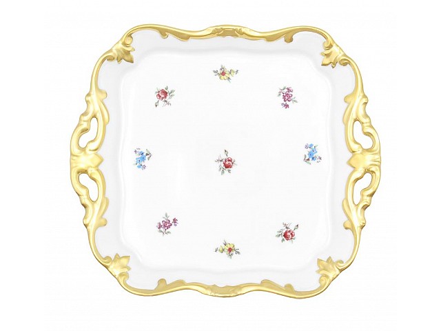 Блюдо квадратное 21см Weimar Porzellan Мейсенский цветок