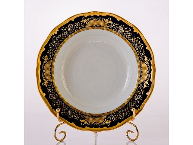 Набор глубоких тарелок Симфония Кобальт Weimar Porzellan 22 см 6 штук