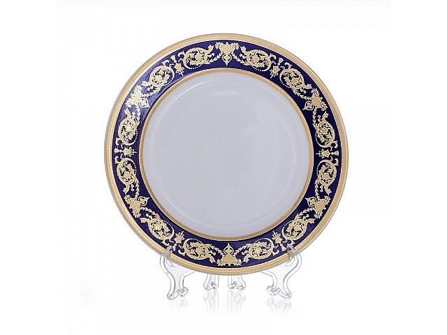 Набор тарелок Bavaria Александрия Кобальт/зол 27 см 6 штук
