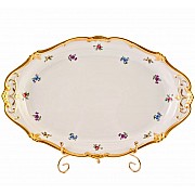 Блюдо овальное 32см Weimar Porzellan Мейсенский цветок
