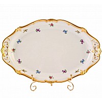 Блюдо овальное 32см Weimar Porzellan Мейсенский цветок
