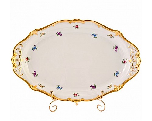 Блюдо овальное 32см Weimar Porzellan Мейсенский цветок