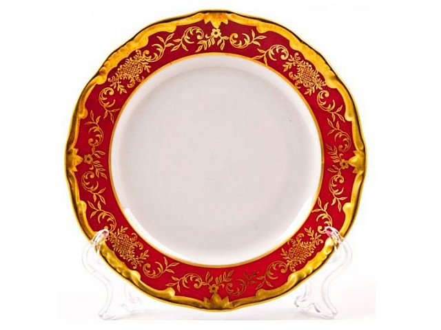 Набор тарелок Ювел красный Weimar Porzellan 15 см 6 штук