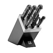 Набор ножей с заточкой Gourmet Zwilling 7 предметов в черной подставке