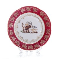 Набор тарелок Bavaria Охота красная 19см 6 штук