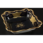 Салатник квадратный 26 см Weimar Porzellan Кленовый лист синий