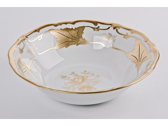 Салатник круглый 23 см Weimar Porzellan Кленовый лист белый