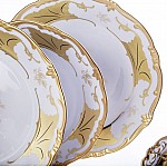 Сервиз столовый Кленовый лист белый Weimar Porzellan на 12 персон 49 предметов
