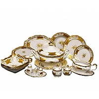 Сервиз столовый Кленовый лист белый Weimar Porzellan на 12 персон 49 предметов