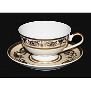 Набор чашек для чая Александрия Крем/золото 200 мл на 6 персон