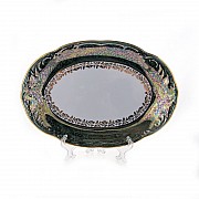 Блюдо овальное 33см Лист зеленый Carlsbad