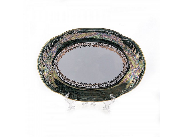 Блюдо овальное 33см Лист зеленый Carlsbad