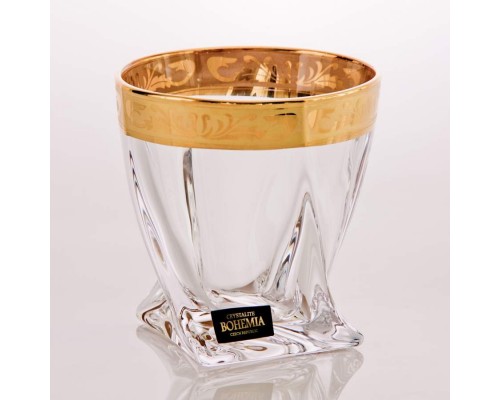 Набор стаканов 340мл Quadro Золото Bohemia Crystal 6 штук