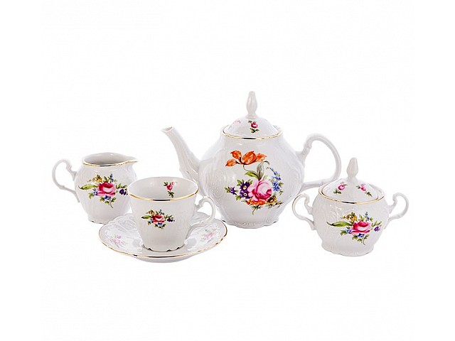 Чайный сервиз Бернадотт Полевой цветок на  6 персон 15 предметов 240 мл
