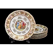 Набор тарелок Bavaria Мадонна зеленая 19 см 6 штук