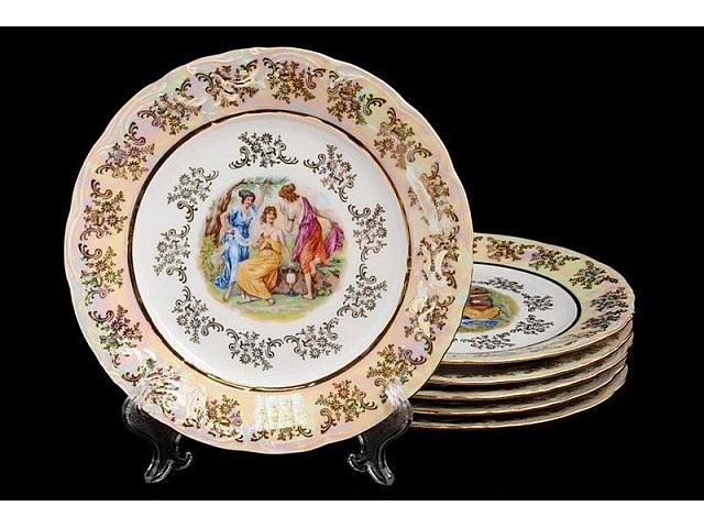 Набор тарелок Bavaria Мадонна зеленая 19 см 6 штук