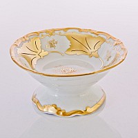 Розетка на ножке 8см Weimar Porzellan Кленовый лист белый