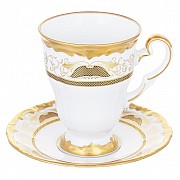 Набор для капучино Симфония Золотая Weimar Porzellan 260 мл 2 предмета