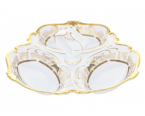 Менажница 25см Weimar Porzellan Симфония Золотая