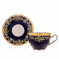 Чайная пара 400 мл Ювел синий 801 Weimar Porzellan