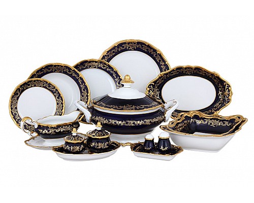 Сервиз столовый Ювел синий Weimar Porzellan на 6 персон 30 предметов