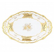 Блюдо овальное 36см Weimar Porzellan Кленовый лист белый