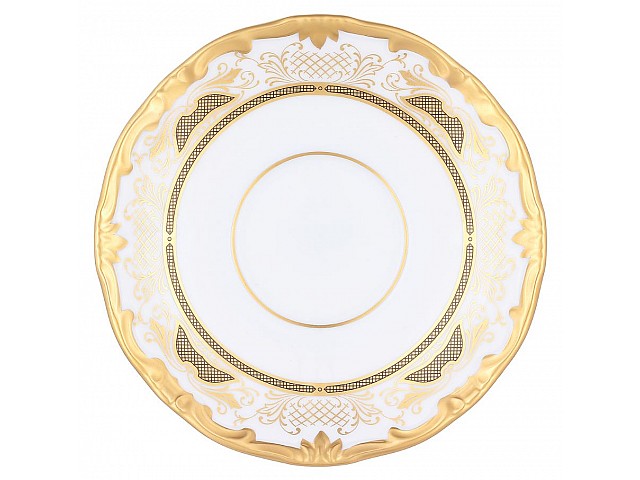 Набор блюдец Симфония Золотая Weimar Porzellan 13 см 6 штук