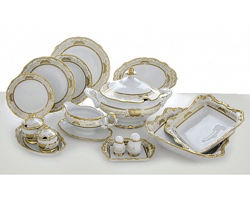 Сервиз столовый Симфония Золотая Weimar Porzellan на 12 персон 49 предметов