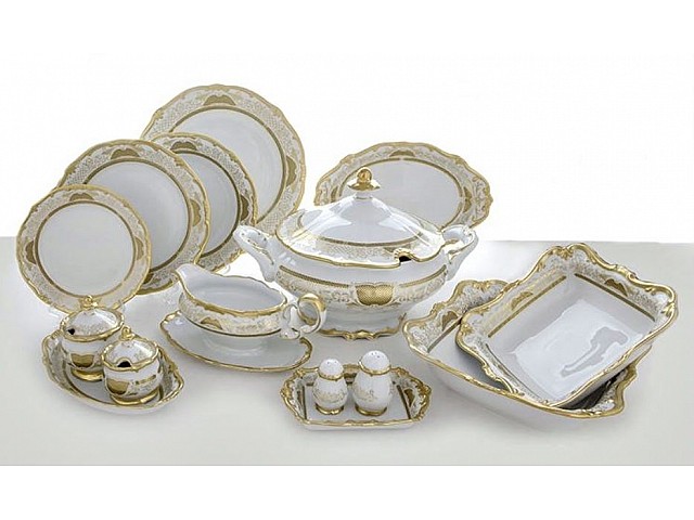 Сервиз столовый Симфония Золотая Weimar Porzellan на 12 персон 49 предметов