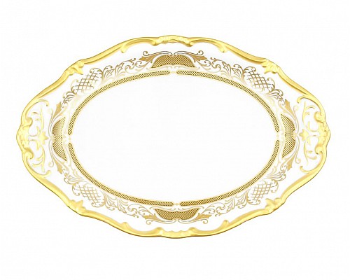 Блюдо овальное 28см Weimar Porzellan Симфония Золотая