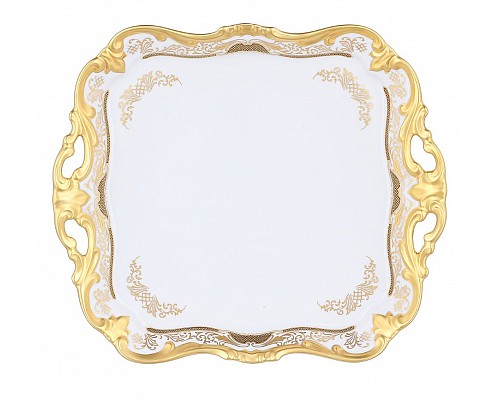 Блюдо квадратное 30см Weimar Porzellan Симфония Золотая