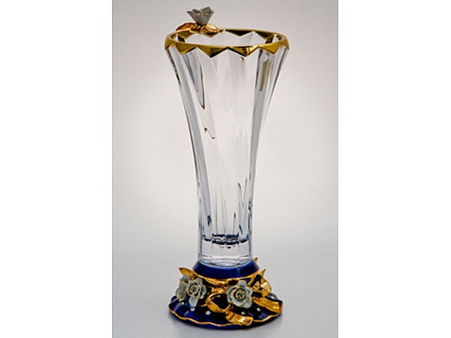 Ваза для цветов Thun Studio Бибироуз синяя 35 см