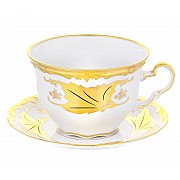 Набор для капучино 400 мл Кленовый лист белый Weimar Porzellan