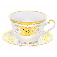 Набор для капучино 400 мл Кленовый лист белый Weimar Porzellan