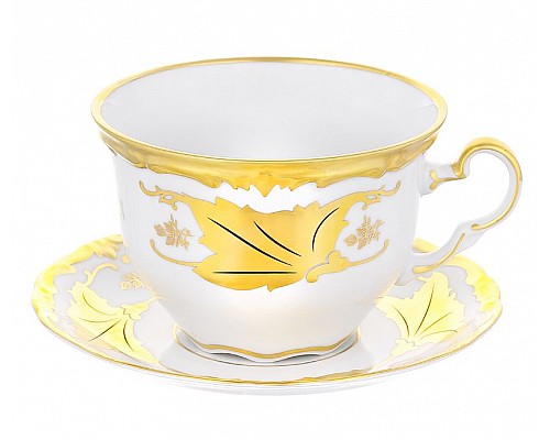 Набор для капучино 400 мл Кленовый лист белый Weimar Porzellan