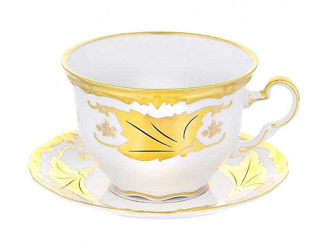 Набор для капучино 400 мл Кленовый лист белый Weimar Porzellan