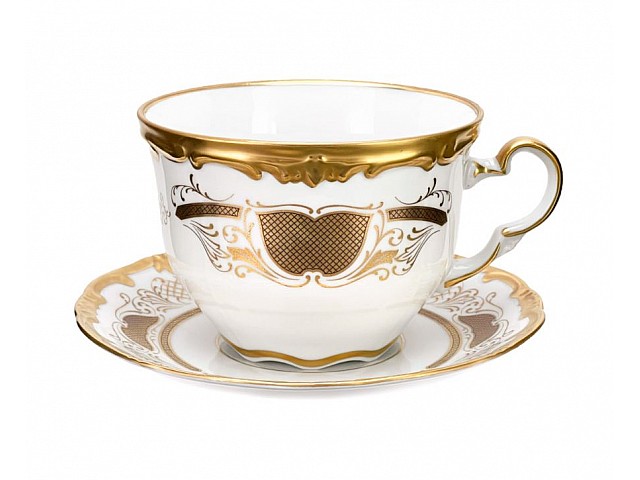Набор для капучино Симфония Золотая Weimar Porzellan 2 предмета
