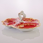 Менажница 31см Weimar Porzellan Ювел красный