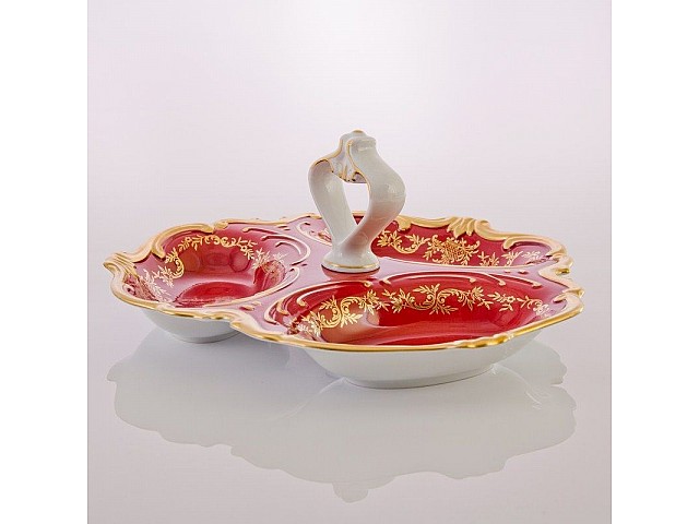 Менажница 31см Weimar Porzellan Ювел красный