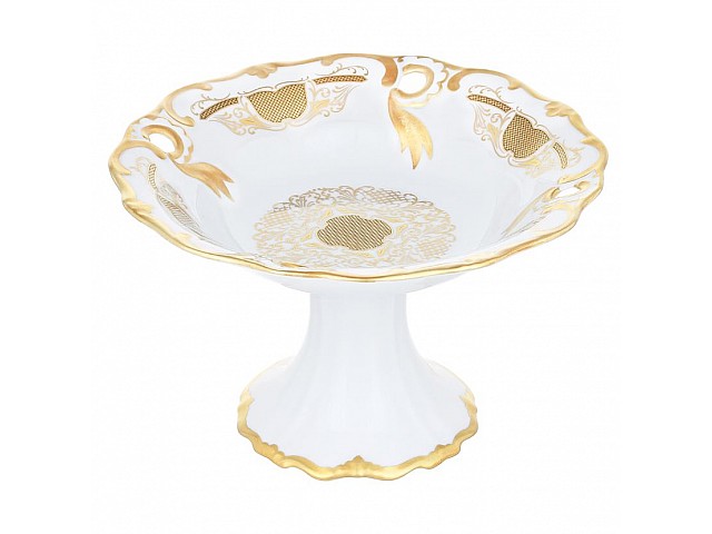 Ваза для фруктов Илза Симфония Золотая Weimar Porzellan 25 см