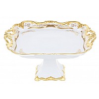 Блюдо квадратное 30см на ножке Weimar Porzellan Симфония Золотая