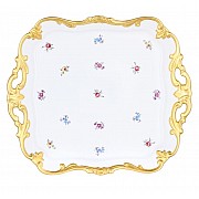 Блюдо квадратное 30см Weimar Porzellan Мейсенский цветок