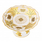 Ваза для фруктов Ютта 25 см на ножкеWeimar Porzellan Симфония Золотая