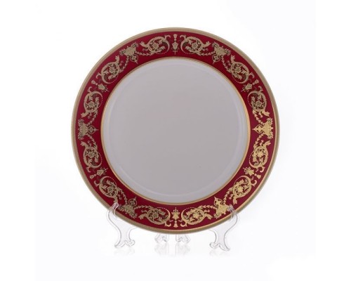 Набор тарелок Bavaria Александрия Красная/золото 27 см 6 штук